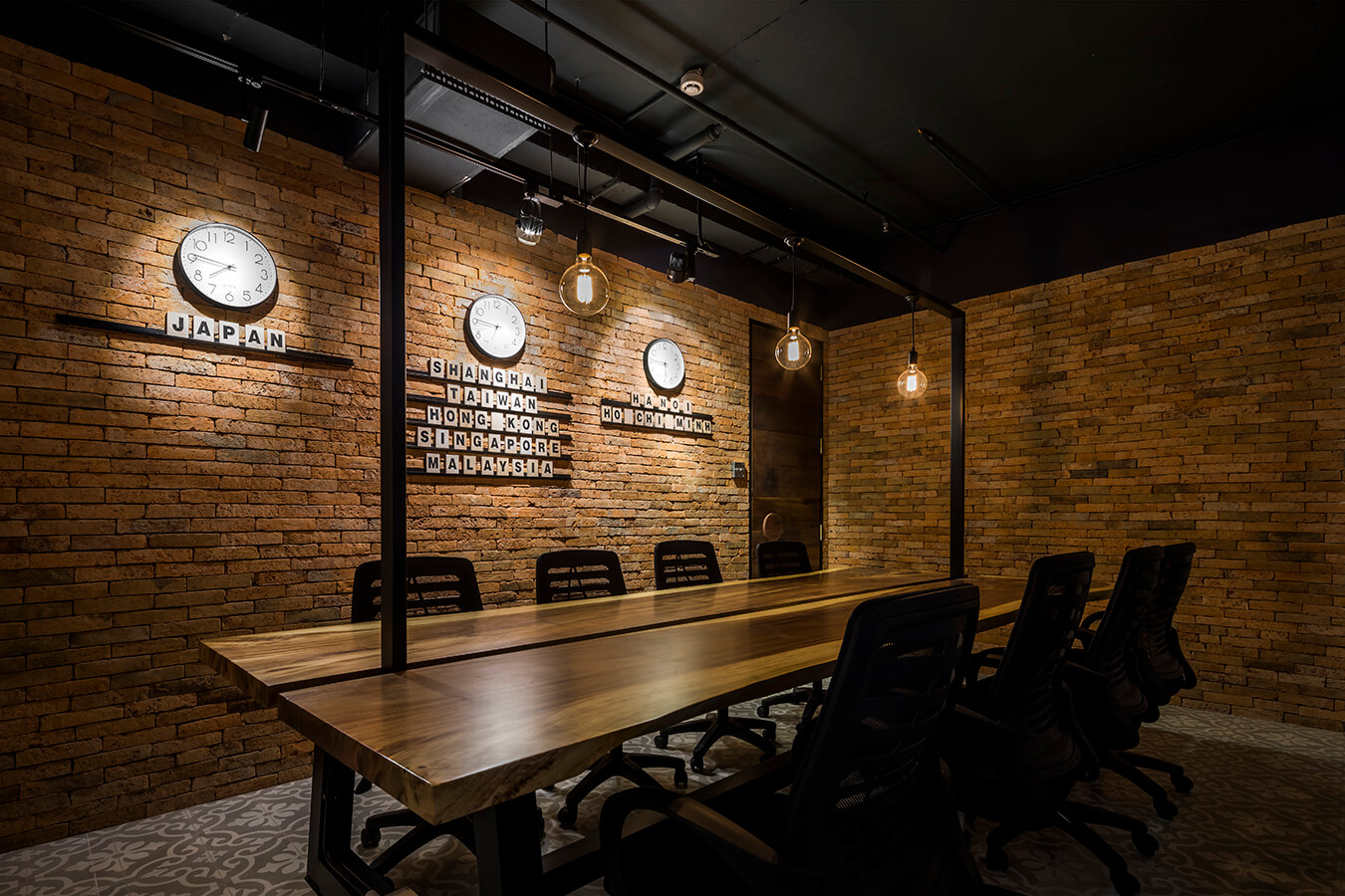 Bricks in the office interior design. SEMBA VIETNAM OFFICE by